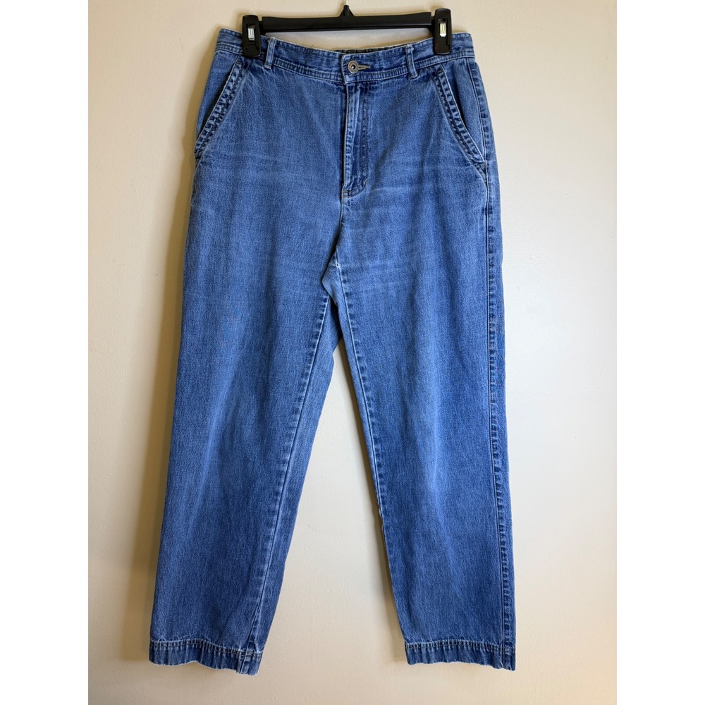 Liz Claiborne Lizwear Jeans Petite 10 Blue Denim High Rise Tapered Mom Jeans